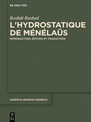 cover image of L'hydrostatique de Ménélaüs